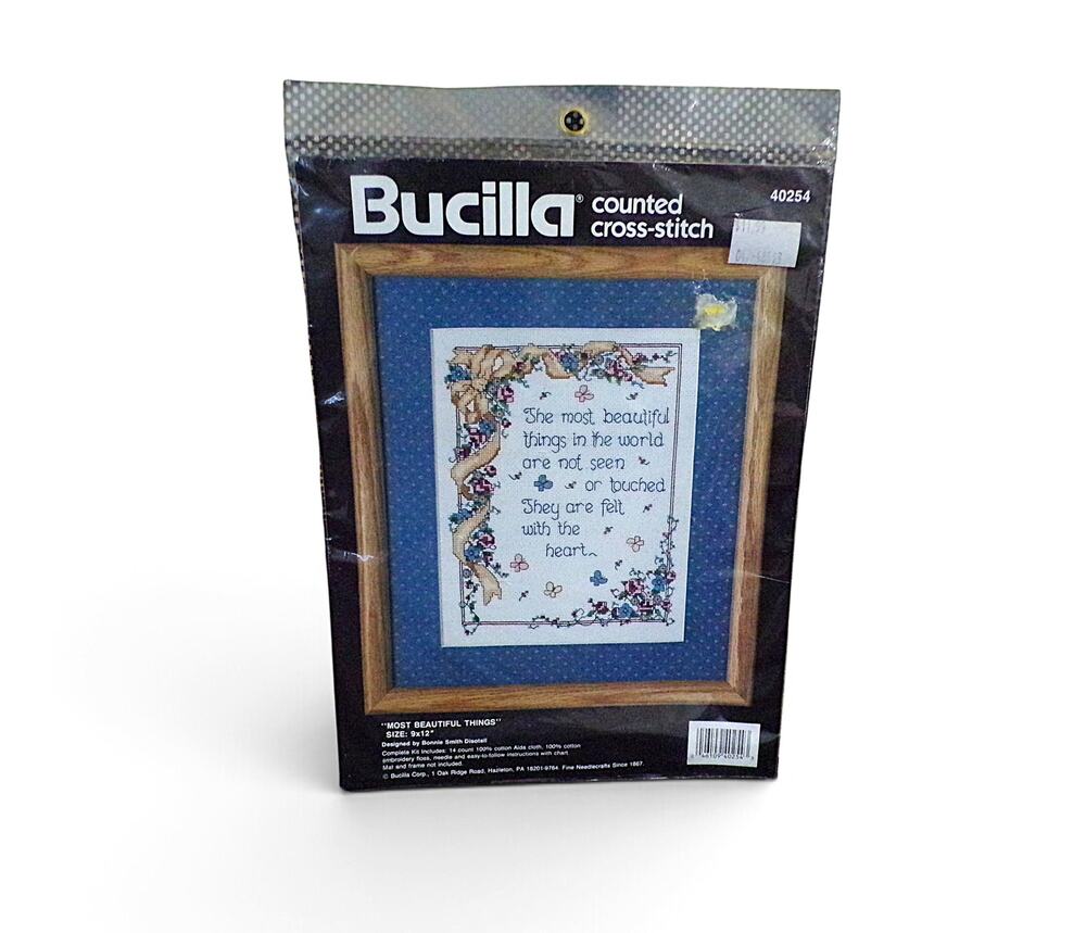 Vintage Bucilla Counted Cross Stitch Kit #40254 "Most Beautiful Things" 9" x 12"